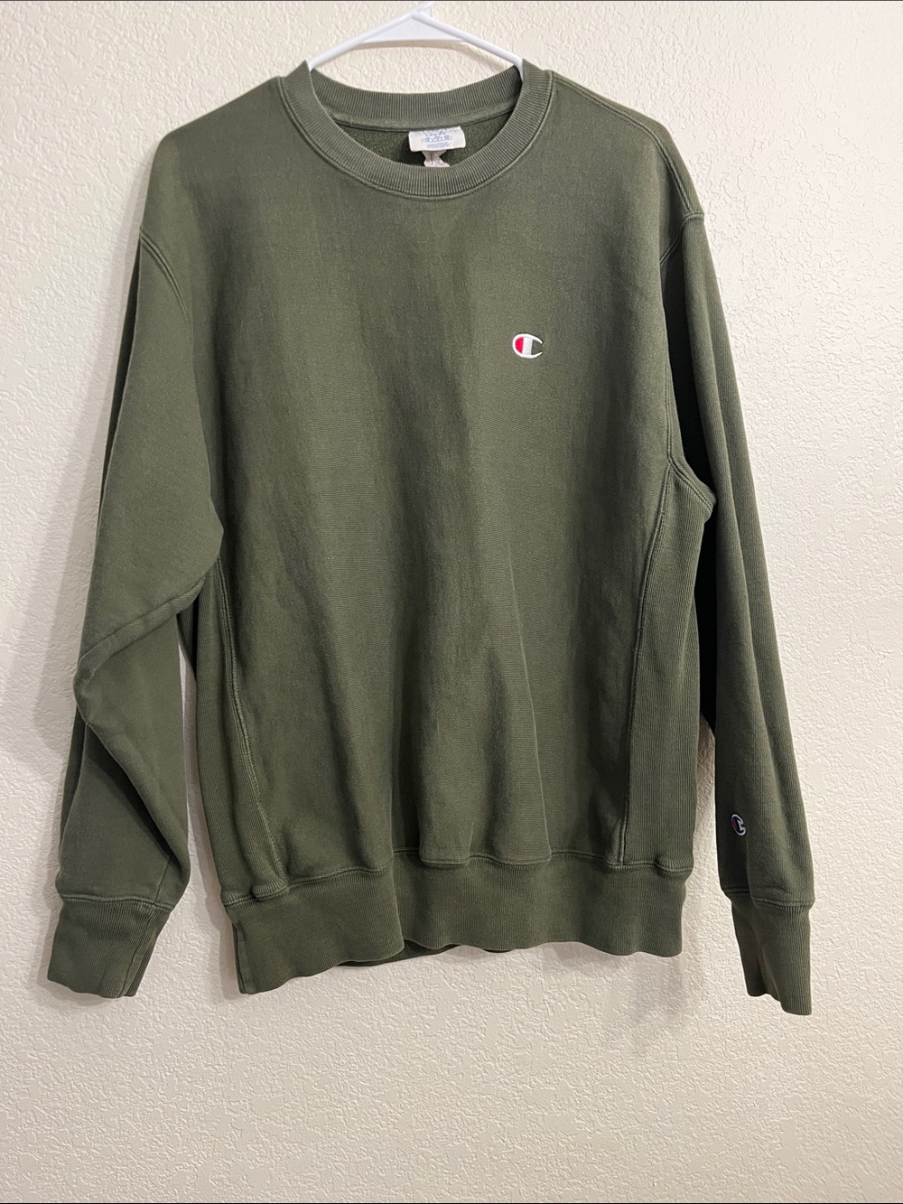 90s Streetwear Champion Olive Green Crewneck Sweatshirt